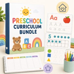 Complete Preschool Curriculum Bundle Ages 3-5 | 36 Week Homeschool Lesson Plan