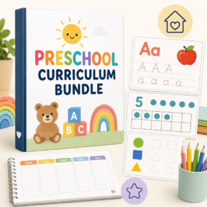 Complete Preschool Curriculum Bundle Ages 3-5 | 36 Week Homeschool Lesson Plan | ABC Numbers Phonics Tracing Worksheets | Printable PDF