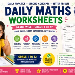 Daily Maths Worksheets for Kids – Grade 1 to 12